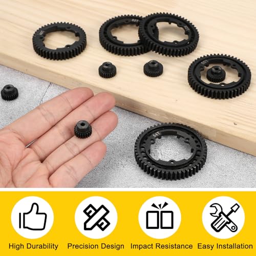 MECCANIXITY 48P Hardened Steel Pinion Gear, 23T 3.175mm Shaft Metal Motor Gear with Hex Key for RC Brushless Brush Motor Model Car Replace(Black) - size: 23T