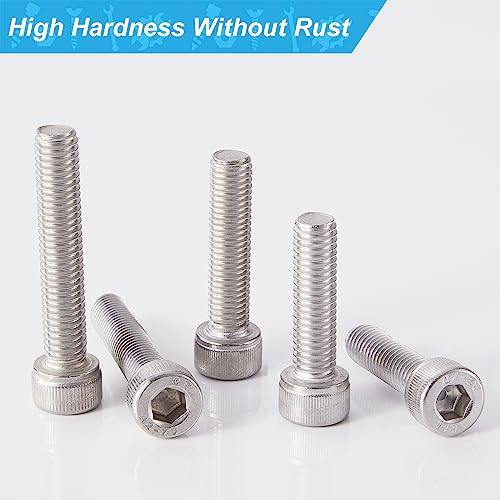 M4 x 20mm 25mm 30mm 35mm 40mm Socket Head Cap Screws Bolts, Stainless Steel 304, Metric Allen Hex Drive, Bright Finish, Fully Threaded, Assortment Kit 50PCS - size: Socket M4x20-40 mm