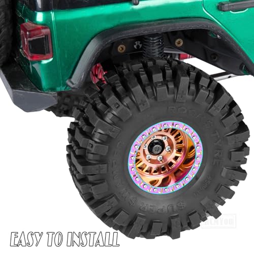 Rc 1.9 Inch Wheel Rims & Tires Wheels for 1/10 RC Crawler Car SCX10 SCX10 II SCX10 III 90046 TRX6 TRX4 D90 VS4-10 Gen8 MST CFX,Aluminum RC 1.9 Beadlock Tires Wheel,Bronze - color: Bronze (1.9 Tires Wheels)