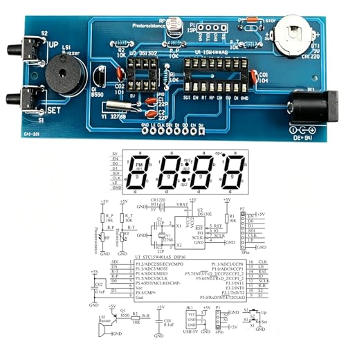 ISolderStore Soldering Practice Kits 4 Digital DIY Clock Kits Color Electronic Clock Kit Solder Practice Kit for Soldering Practice