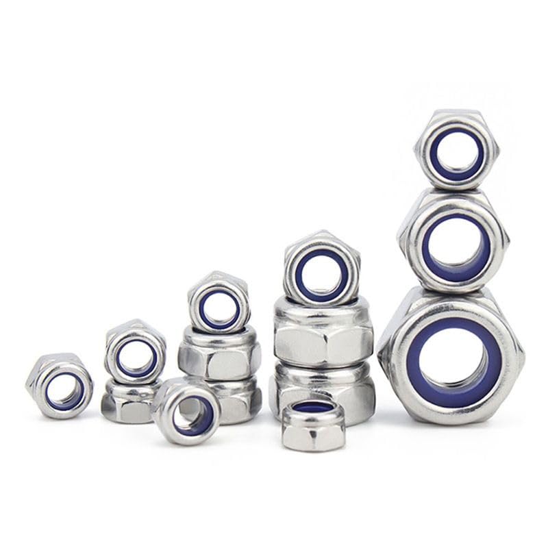 188PCS Metric Nylon Insert Lock Nuts Kit, M3 M4 M5 M6 M8 M10