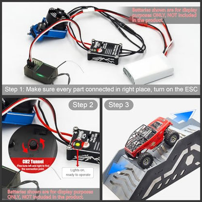 GOUPRC 2204 2400KV Brushless Outrunner Motor with Mount & 30A Brushless ESC Combo Kit for SCX24 Axial 1/24 Remote Control Crawler Truck Car - style: Motor+30A ESC+Mount Black