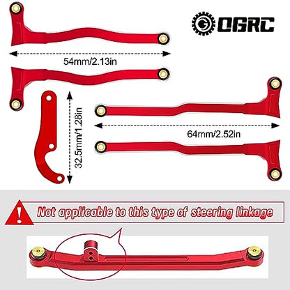 McCue RC Praying Mantis Link Tucked Inward Links High Clearance Links for Axial 1/24 SCX24 C10 JLU Bronco RC Crawler Upgrade Parts - 5 PCS (Red) - color: Red