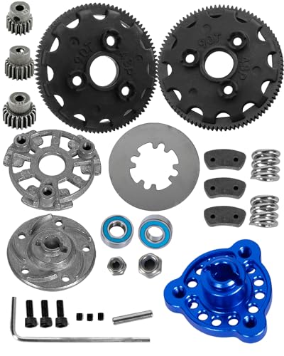 RC 48P 90T Spur Gear w/ 17T 19T 21T & Slipper Clutch Slipper Rebuild Kit Pressure Plate RC Upgrades Part for 1/10 Rustler/Stampede/Bandit 2WD VXL XL-5,Slash 2WD (VXL),Navy Blue - color: Navy Blue( 1 Set )