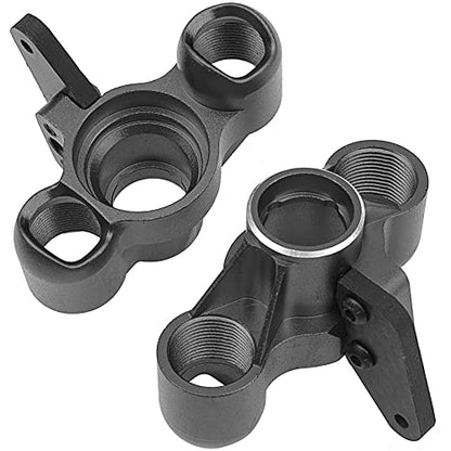 ShareGoo Aluminum Front Steering Knuckle Steering Blocks Caster Blocks w/Pivot Ball Compatible with Arrma 1/8 V5 Kraton Outcast Notorious 6S BLX Upgrades Parts (Black) - color: Black