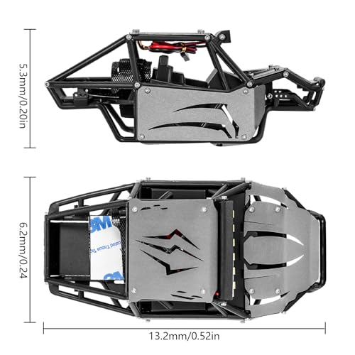 INJORA Grey Rock Buggy Body Shell for SCX24 C10 JLU Bronco Basecamp 4Runner - color: Grey