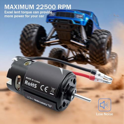 SurpassHobby 550 Brushed Motor for 1/10 Scale RC Truck Traxxas Redcat ARRMA AXIAL HSP HPI Wltoys Kyosho HELION (12T) - size: 12T