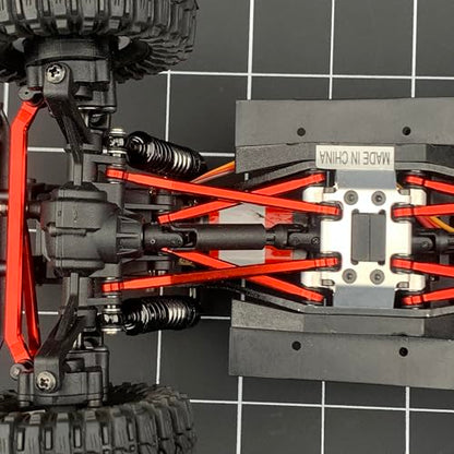 High Clearance Chassis Aluminum Links Set Linkage for Redcat Ascent 1/18th RC Crawler Car Upgrade Parts (Red) - color: Red