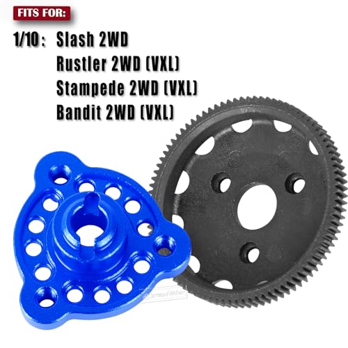 RC 48P 76T 83T 86T 90T Spur Gear &Transmission Gear &Slipper Clutch &Pressure Plate &Slipper Rebuild Kit Upgrades Part for 1/10 Slash 2WD,Rustler/Stampede/Bandit 2WD VXL,Navy Blue - color: Navy Blue(1set)