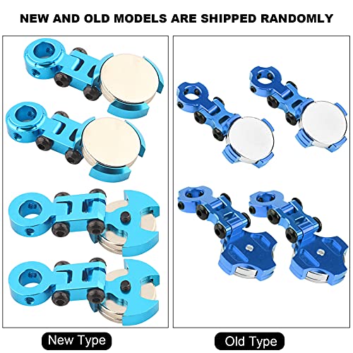 plplaaoo 2Pcs Aluminum Alloy Magnetic Stealth Invisible Body Post Mounts, Model Vehicle Accessories Metal Magnetic Stealth Body Post Mount for 1/10 RC Car Crawler(Blue), Magnetic Stealth invisibl - color: Blue