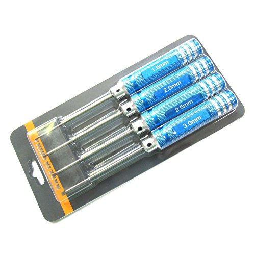Hex Screwdriver Screw Driver Tool Kit Set for RC Car Helicopter Blue(1.5mm 2.0mm 2.5mm 3.0mm) - color: Blue