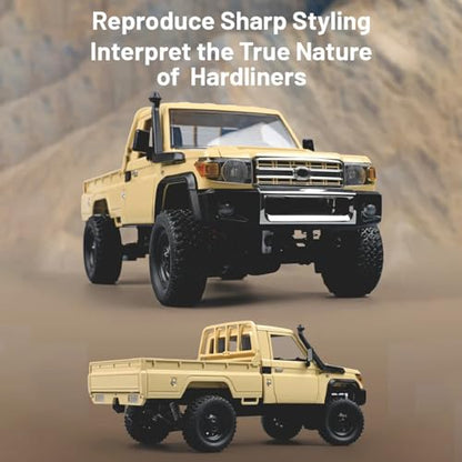 RC Truck 1/12 RC Rock Crawler, MN-82 4x4 Off Road RC Pickup Truck, 2.4GHz Proportional Throttle Steering All Terrain Remote Control Car RTR with Headlights and 2 Batteries for Adults (Yellow) - color: Yellow