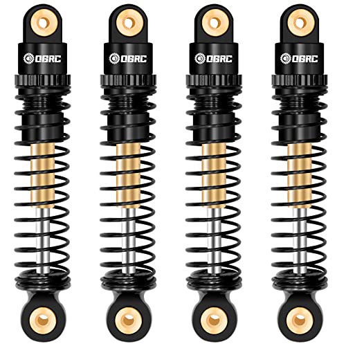 OGRC 42mm RC Shocks Absorber Aluminum Shock Damper for SCX24 1/24 Crawler | Threaded Double Barrel Shocks, for SCX24 AX24 1/24 RC Crawler - color: Black