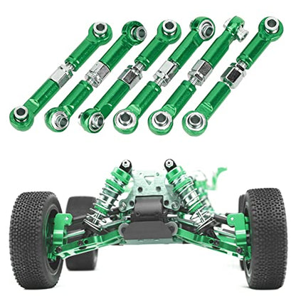 6Pcs Metal RC Car Tie Rods,RC Truck Tie Rods,RC Truck Tie Rod Replacement Parts for 1/18 A959 RC Car - color: green