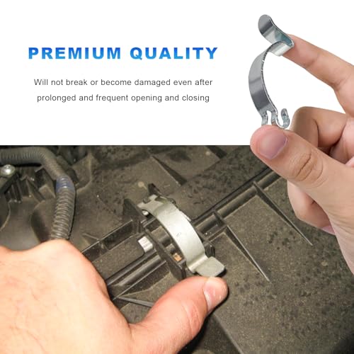 4 PCS Air Filter Clips, Heavy Duty Metal Auto Airbox Housing Clip Replacement for Fastening Connection, Air Cleaning Filter Retaining Clip Spring Clamp for Most Cars