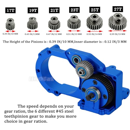 RC Upgrades Part for 1/10 Slash/Rustler/Stampede/Bandit 2WD (VXL) Drag Slash/Bigfoot,Transmission Gearbox & 48P Gear & Slipper Clutch Kit Pressure Plate & Complete Differential,Navy Blue - color: Navy Blue - (Upgrades Gearbox)