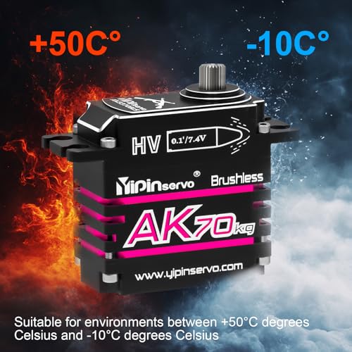 GOUPRC AK 70kg Aluminium Brushless RC Servo for 1/8 1/10 1/12 RC Truck Car Crawler Boat Robot, 8.4V Oblique Gear High Torque Steering Servo - size: AK70KG