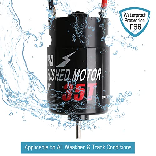INJORA 550 3-Slot Waterproof Brushed Motor for 1/10 RC Car (35T) - size: 35T