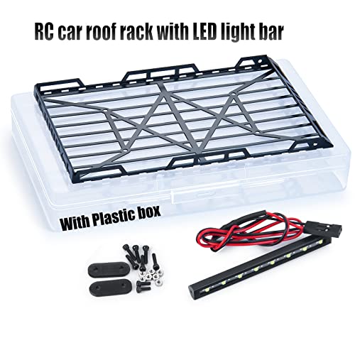 1/24th RC Roof Rack Luggage Carrier with 8LED Light Bar for Axial SCX24 AXI00002 JLU CRC 1:24 RC Crawler Car