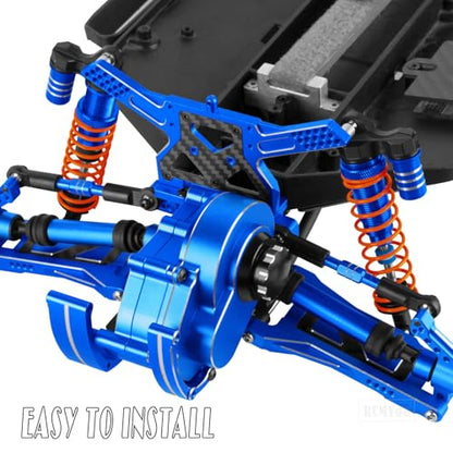 RC Aluminum Front Rear Big Bore RC Shock Absorber Upgrades Part for 1/10 Slash,Stampede,Rustler,Hoss 2WD 4X4 VXL,Alloy 4PCS RC Shocks w/Golden spring,Navy Blue - color: Navy Blue- (RC Shocks)