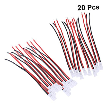 INOOMP 20Pcs Ultra Soft Silicone Battery Connector Wires with Male and Female Adapters High Temperature Resistant Power Cables for Rc Boat Car and Aircraft Connections