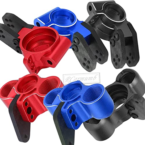RC Upgrades Part for 1/8 Typhon/Talion 6S BLX,1/7 Felony/Mojave/Infraction/Limitless 6S BLX,Alloy Front Knuckles Steering Blocks &Rear Hub Stub Axle Carriers,Navy Blue - color: Navy Blue