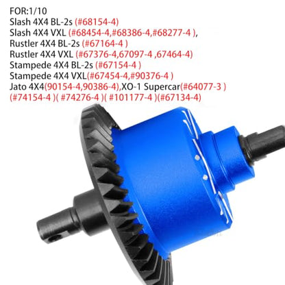 RC Diff Gear 37T Upgrades Part for 1/10 Slash 4X4 VXL/Rustler 4X4 VXL/Stampede 4X4 VXL/Hoss 4X4 VXL/XO-1,Front Rear Differential Hop Ups,Navy Blue - color: Navy Blue-(upgrades Part）