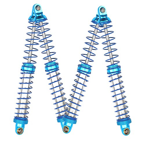 4Pcs Vgoohobby Metal Shocks Absorber Adjustable Dampers Compatible with Axial SCX10 Traxxas TRX4 D90 90046 Redcat Gen7 1/10 RC Crawler Car (Blue,120mm) - size: 120mm