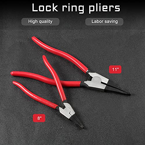 8-Inch Circlip Pliers - Special Reverse Angle Tip Ring Opening Spreader Pliers for Transmission Transfer Cases - size: 8" Ultra Light