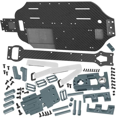 RC Upgrades Part Chassis Protect Armor Skid Plate Guard for 1/10 F0rd F15O Rapt0r R(101076-4),Carbon Fibre hassis Protect Armor Hops Up,Titanium - color: Titanium-(upgrades）