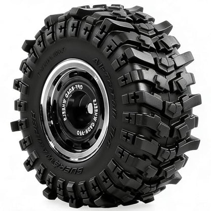 REDSPIDER 0.7" RC Crawler Tires 40mm, RS6 Composite Material Sticky Butyl Rubber Micro Mud Tires with Foam Inserts, High Grip Upgrade for 1/30 Axial SCX30 RC Car (Black) - color: Black
