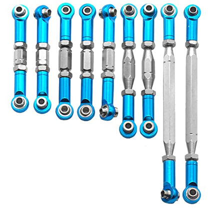 ShareGoo 9Pcs Metal Pull Rod Steering Servo Link Linkages Swing Arm Tie Rod Upper Suspension Ends Compatible with Wltoys 12428-ABC 12429 12423-ABC FY-01 FY-02 FY-03 FY-04 FY-05 FY-07 1/12 RC Car