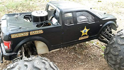 RC Car Truck Decals Stickers - Sheriff - Choose from 2 Set Styles 1/10 1/8 Scale (Basic - Old School Set) - color: Basic - Old School Set