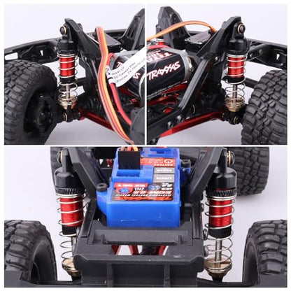 59mm Shocks Aluminum Shock Absorber for TRX4M TRX4MT 1/18 RC Crawler Threaded Oil Damper (Red) - color: Red