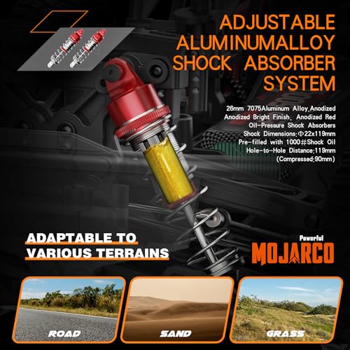 Hosim 6S RTR 1/8 Brushless Fast RC Cars for Adult Fast 60mph, Mojarco Professional Hobby Grade Short Course RC Truck 4x4 Off Road, Electric High Speed Remote Control Car Waterproof Monster Trucks