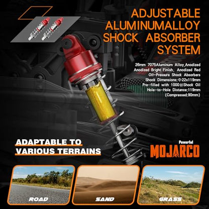 Hosim 6S RTR 1/8 Brushless Fast RC Cars for Adult Fast 60mph, Mojarco Professional Hobby Grade Short Course RC Truck 4x4 Off Road, Electric High Speed Remote Control Car Waterproof Monster Trucks