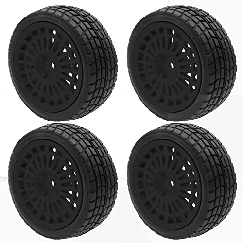 OD2.75'' Nylon 12mm Hex Hub Wheel Rims & Rubber Tires Compatible with HSP Tamiya HPI Traxxas 1/10 1/12 On-Road Car,WLtoys 144001 A959 124018 LaTrax RC Buggy (Black) - color: Black