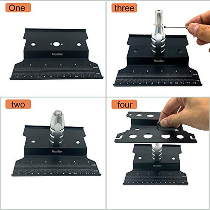 RC Car Work Stand Aluminum Repair Workstation 360 Degree Rotation Lift Lower w/Screw Tray for 1/10 1/12 1/16 Scale Traxxas TRX4 Axial Arrma Redcat Losi RC Crawler Monster Truck Buggy (Black)