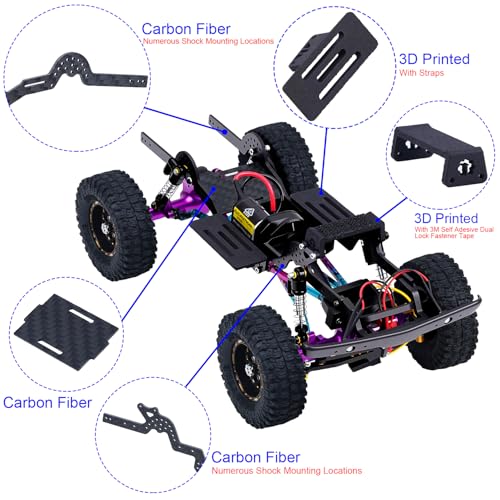 Carbon Fiber LCG Chassis Kit Frame Rail for Axial SCX24 Chevrolet C10 JLU Bronco Base Camp 1/24 RC Crawler Car