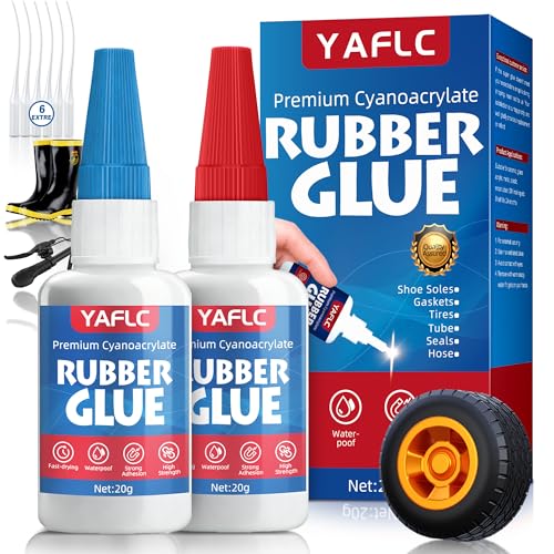 Rubbe Glue, Super Glue for Rubber 40g | Waterproof Adhesive for RC Tires Repair, Edge, Seals, Gaskets, Shoe Soles, Hose, Motorcycle Handlebar Grip, Mat & Neoprene - style: Rubber Glue