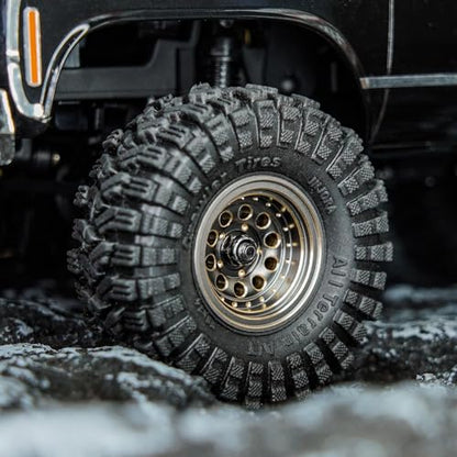 INJORA 1.0 Beadlock Wheel Rims for 1/24 1/18 RC Crawler, 39g (Grey) - color: Grey