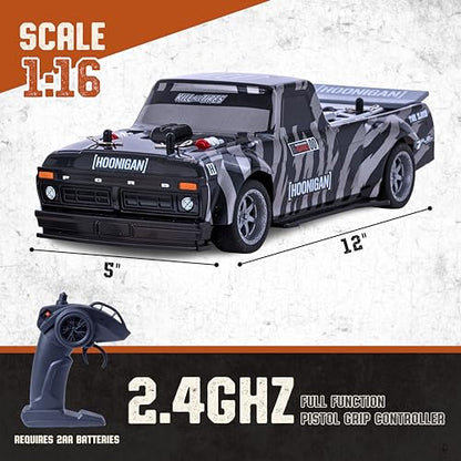 Flybar Hoonigan, Hoonitruck Remote Control Car for Kids – RC Car, RC Cars, Race Car, 3.7V, 2.4 GHz, Detailed Replica Design, USB Rechargeable Battery Included, 1:16 Scale, 150 ft Range, 6 Mph - size: 1:16, style: Hoonitruck