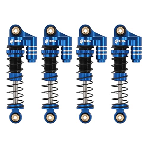 INJORA 39mm Shocks- Aluminum Threaded Adjustable Oil Filled Damper for SCX24 Gladiator C10 JLU Deadbolt B17 Axial 1/24 RC Crawler Car Upgrade Parts(Blue) - color: Blue