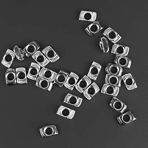 100pcs 2020 Series M5 Thread T Nuts Hammer Head Fastener Nut Sliding T-Nut,Nickel Plated Carbon Steel Nut for 20 Series Aluminum Extrusion Profile T Slot 6mm (2020 Series M5) - size: 2020 Series M5