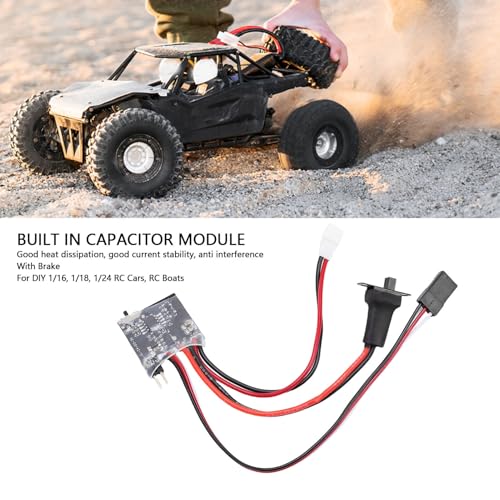 ESC, 30A Brushed Electronic Speed Controller RC Motor Speed Control with Brake PH2.0 Plug for 1:16 1:18 1:24 RC Car Boat DIY
