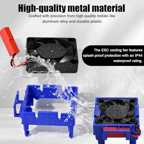 VXL-3s ESC Cooling Fan and Motor Cooling Fan 28000 RPM Dual Fan Set for 1/10 Traxxas Slash 4x4 Stampede 4x4 Rustler 4x4 VXL Hoss 4×4 Velineon VXL 3s Heat Sink Replace #3340, Purple & Blue - style: SRQ-Purple Blue