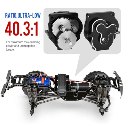 HobbyPark Metal Stainless Steel 40.3:1 Ratio Transmission Gear Pinion Set Low Gears Motor Pinion for TRX4M TRX4MT Upgrades 1/18 RC Crawler Car