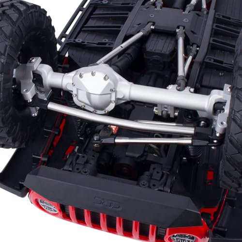 Aluminum Front Rear Offset Straight Axle Set for 1/10 RC Crawler Axial SCX10 II VS4-10 Rock Trucks Parts (Front Rear Silver)