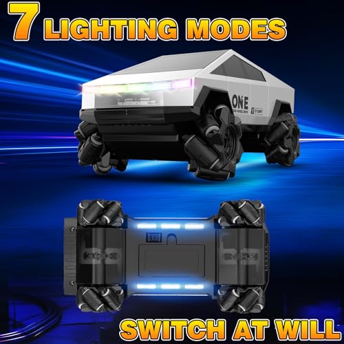 1/16 RC Drift Car 2.4Ghz 4WD Remote Control Cars with Spray & Led Lights 1/28 Scale Gesture Sensing RC Stunt Cars Toys for 6-12 Years Old Boys Girls