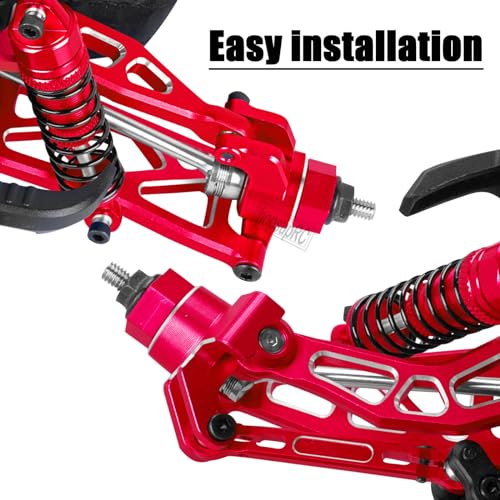 Upgrades Parts for 1/18 Granite Grom Mega 380 Brushed 4x4 Monster Truck RTR,Aluminum Front Steering Block Knuckles & C-Hubs Caster Blocks & Rear Hubs Hops Up,4PCS Red - color: Red(4pcs)